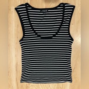 NWOT J Crew scoop neck tank, striped, size M